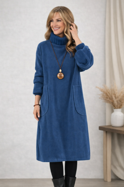 Abito lungo invernale a collo alto