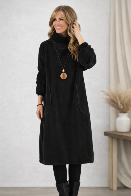 Abito lungo invernale a collo alto