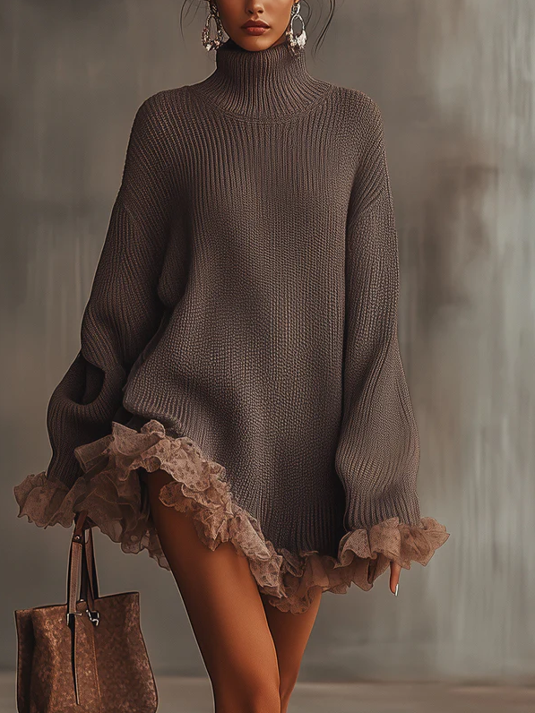 ABITO MAGLIONE CON VOLANT — MORBIDO, CALDO & ROMANTICO