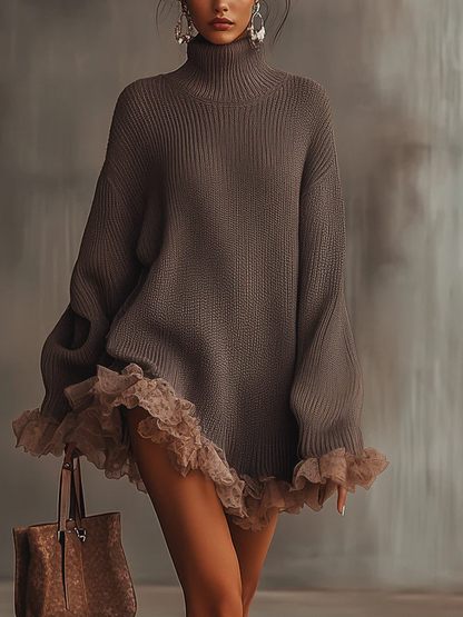 ABITO MAGLIONE CON VOLANT — MORBIDO, CALDO & ROMANTICO